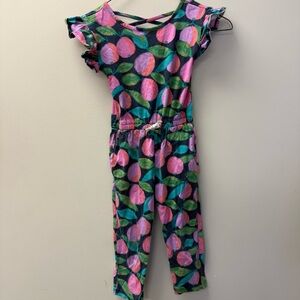 Tea Collection Colorful Kids Jumpsuit Fruit Pattern Guava size 5